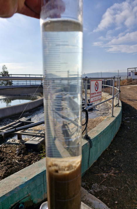 Sludge settling test after upgrade